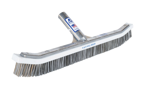 A&B Brush 3004 18 inch curved combination pool wall brush