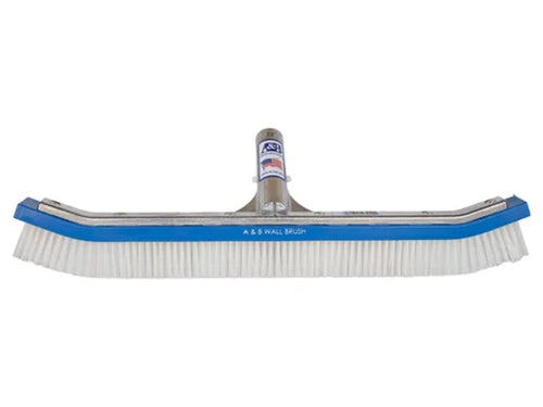 A&B Brush 3010 18 inch curved pool wall brush with white PVC bristles