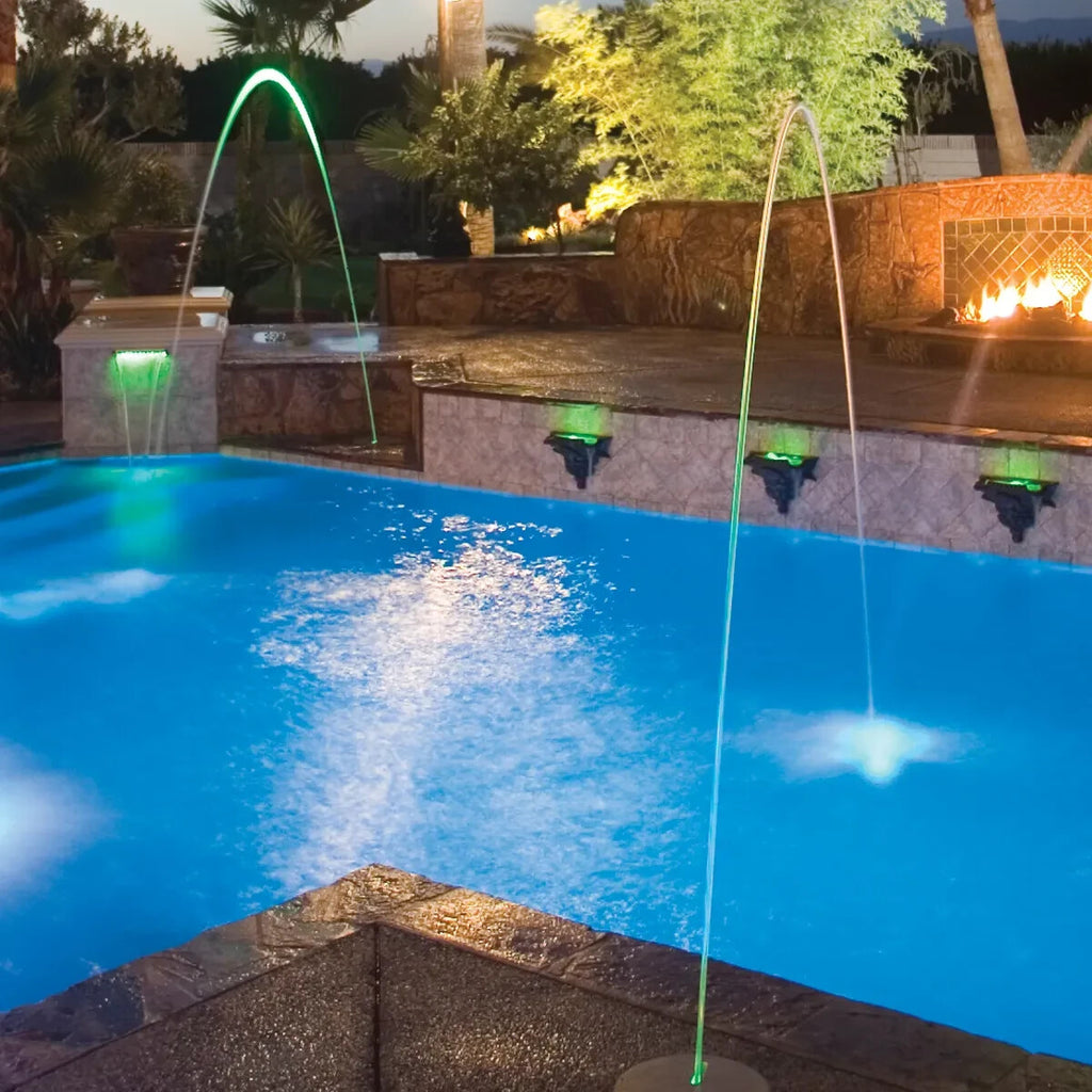 Jandy JLLED4C100 Laminar Jet illuminated pool installation
