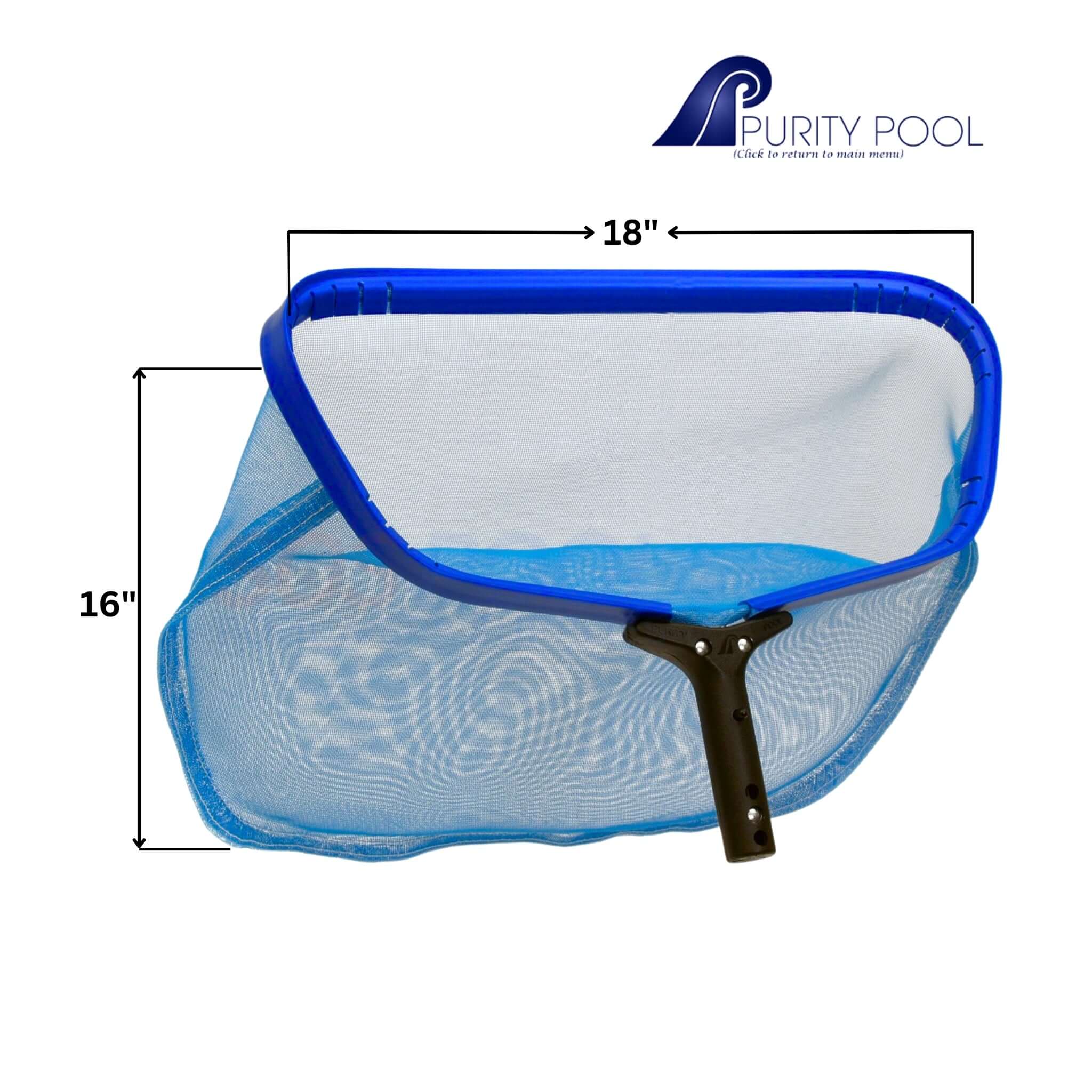 Purity Pool ULSTD Ultra-Lite 18 inch Standard Leaf Rake with blue mesh bag